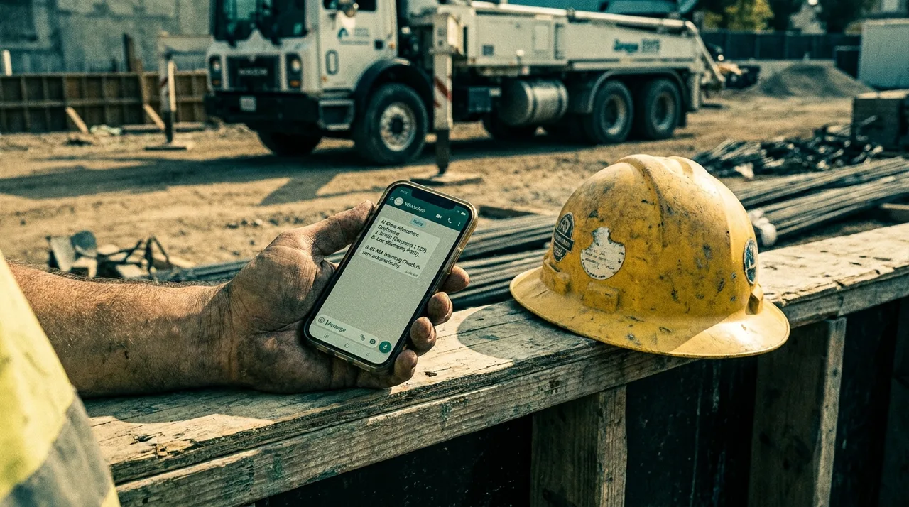 Labour hire crew confirmation email showing worker names, credentials, and site details for Sydney construction booking