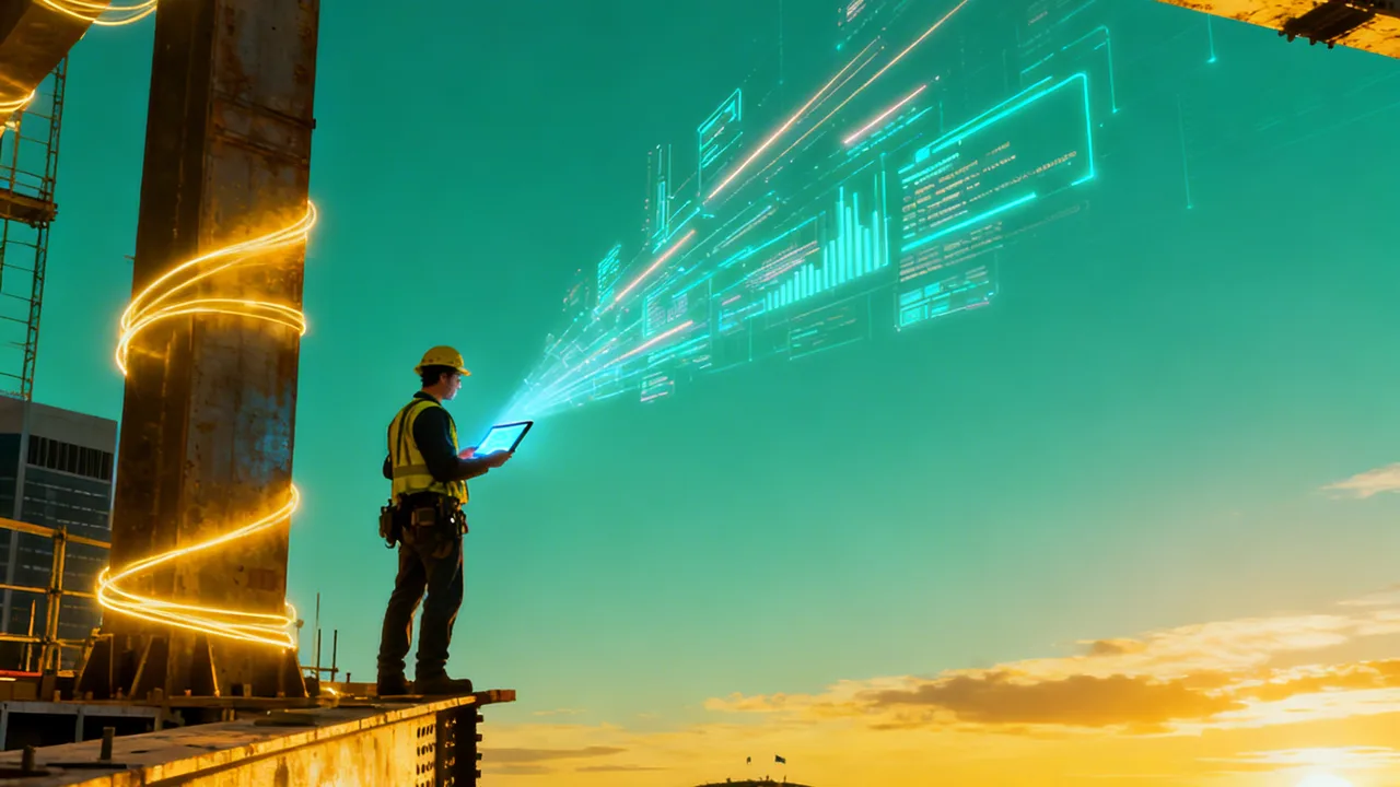 AI and human workers collaborating on construction sites
