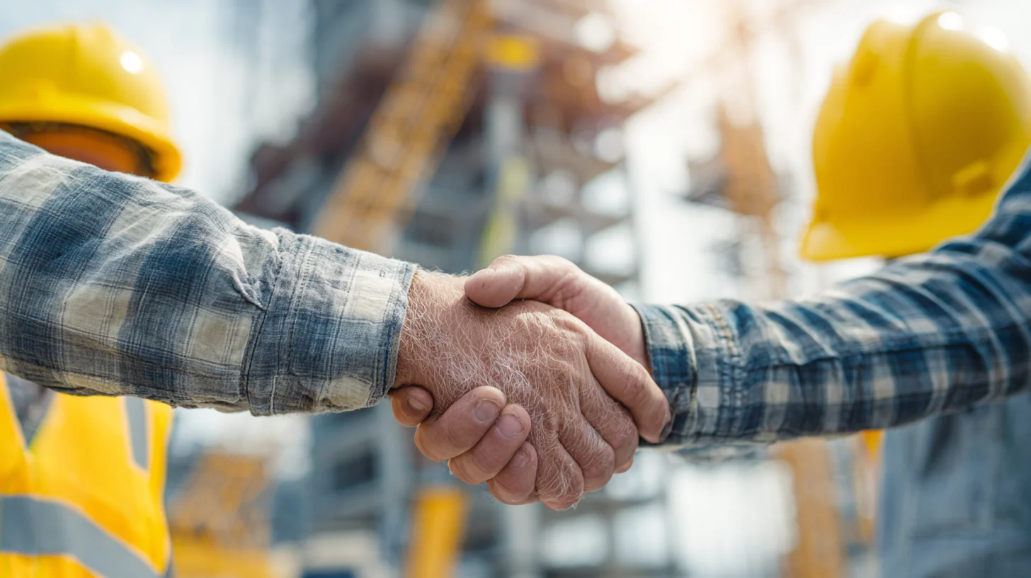 Sydney site supervisor and labour hire allocator shaking hands after a transparent rate breakdown
