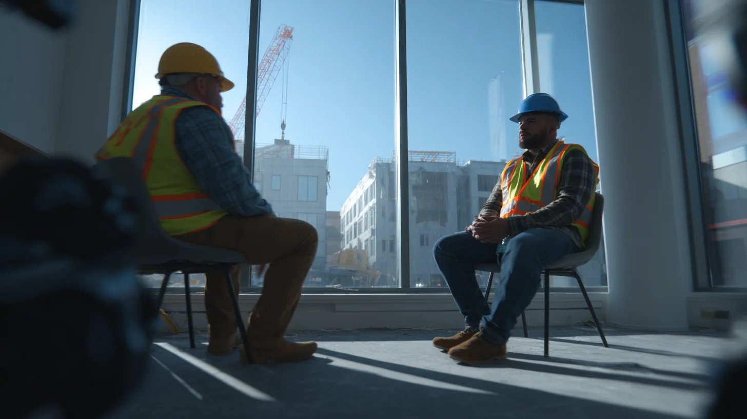 Sydney labour hire crew in a seated site induction briefing before starting work