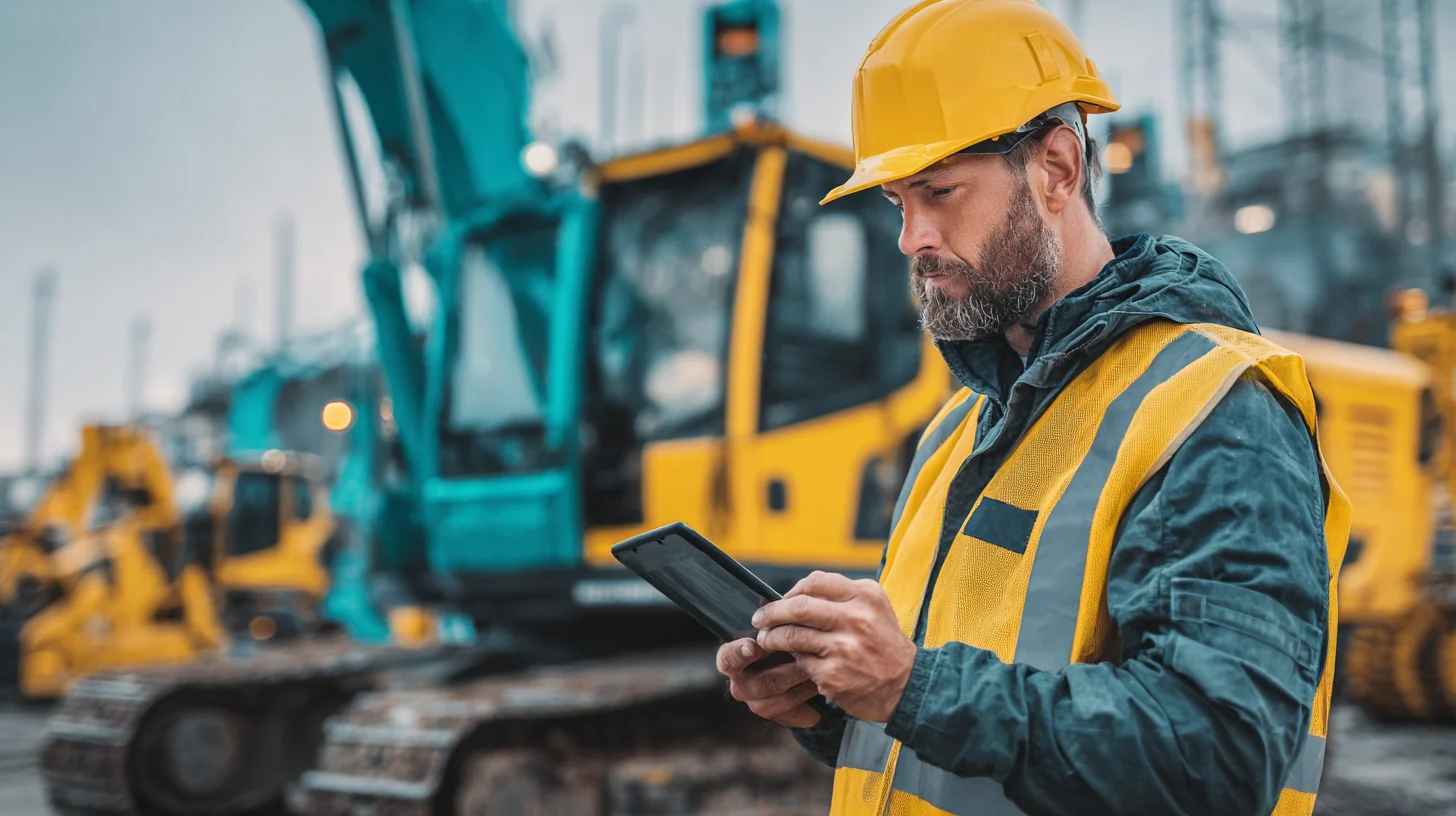 Sydney construction site supervisor reviewing labour hire compliance paperwork and white card requirements