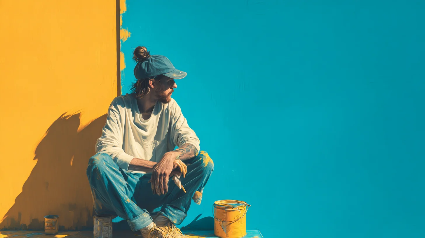A tradesman in work gear holding a paint bucket in a medium shot, the kind of hands on worker a Sydney site promotes into a leading hand role