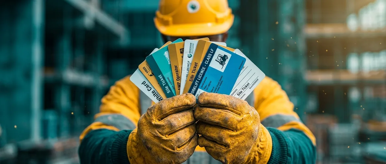 Forklift operator confidently manoeuvring through a busy Sydney warehouse — the most versatile ticket in construction