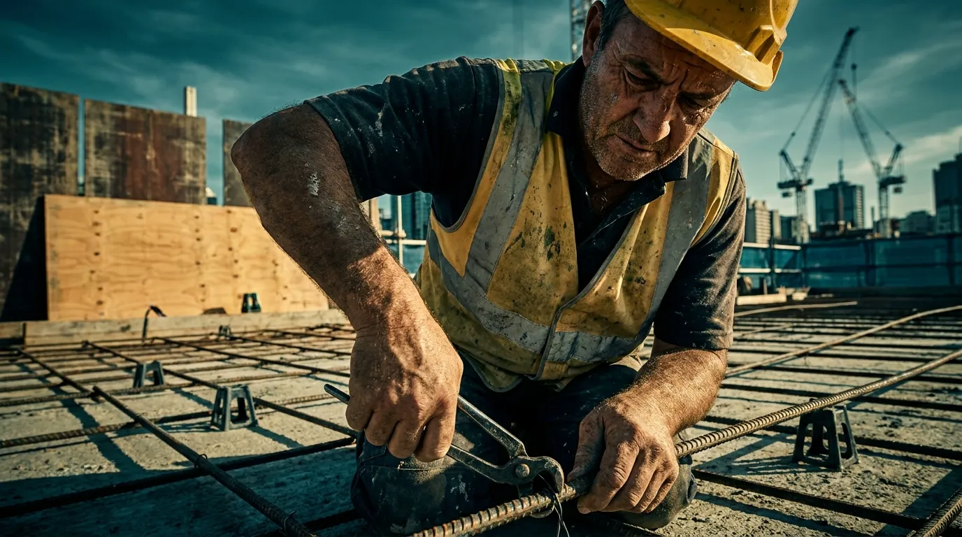 Sydney construction site supervisor in hi-vis, project staffing planning