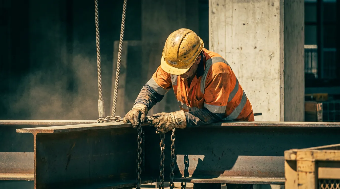 Rigger on a Western Sydney site clipping a crane hook